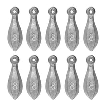 Load image into Gallery viewer, BLUEWING Bank Sinker 5LB Box Fishing Weights Saltwater Bullet Lead, 8oz - 10pack