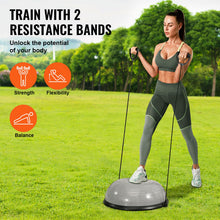 Load image into Gallery viewer, VEVOR 23-inch Half Exercise Ball Trainer, 660 lbs Capacity Balance Ball, Includes Resistance Bands - Gray
