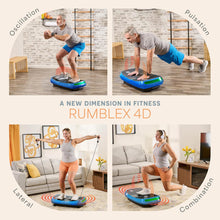 Load image into Gallery viewer, Lifepro Rumblex 4D Curved Vibration Plate Exercise Machine — Triple Motor, 7 Modes & 60 Speeds Vibrating Platform Machine — Full Body Vibration Plate for Lymphatic Drainage & at Home Workout