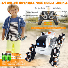 Load image into Gallery viewer, Robot Dog Toy for Kids,2.4Ghz Remote Control Dog Stunt Robot Dog 2nd Gen Remote Control Cars Stunt RC Cars (white)