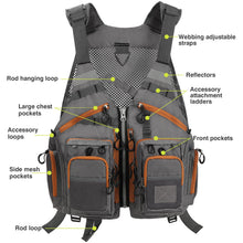 Load image into Gallery viewer, Gonex Fly Fishing Vest for Men Women, Trout, Adjustable Size, 18 Pockets