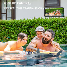 Load image into Gallery viewer, Remote Control Shark with Camera for Kids/Adults, RC Sharks Toys for Swimming Pool, RC Boat with Camera (2 Batteries)