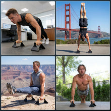 Load image into Gallery viewer, Rocalt Wood Parallettes Push Up Bars, Heavy Duty Steel Calisthenics Equipment, Anti-Slip Push Up Handles for Home Gym Fitness, No Wrist Pain