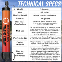 Load image into Gallery viewer, Lormandy Straw Water Filter 8 Pack - Outdoor Camping & Hiking Survival Gear