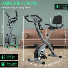 Load image into Gallery viewer, BARWING Stationary Exercise Bike for Home Workout, 5 IN 1 Foldable Indoor Cycling Bike App-X2-Grey