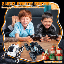 Load image into Gallery viewer, Robot Dog Toy for Kids,2.4Ghz Remote Control Dog Stunt Robot Dog 2nd Gen Remote Control Cars Stunt RC Cars (white)