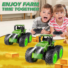 Load image into Gallery viewer, Remote Control Tractor Toys, Light Up Farm Monster Trucks Toy, 2.4 Ghz RC Tractor Toys