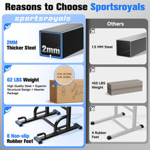 Load image into Gallery viewer, Sportsroyals Power Tower Dip Station Pull Up Bar ,Workout Equipment- Black-01