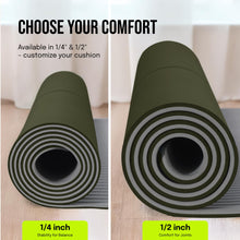 Load image into Gallery viewer, Gogokiwi Extra Wide Yoga Mat for Men Women (72"L x 36"W) Non Slip Fitness & Exercise Mat with Alignment Marks for Yoga, Pilates, Floor Workouts (Olive Green, Standard (1/4 inch Thick))