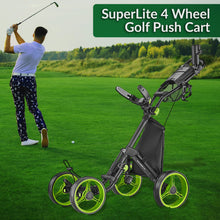 Load image into Gallery viewer, Caddytek Explorer V8 Golf Push Cart - Superlite 4 Wheel Aluminum Foldable Cart with Adjustable Front Wheel Width, Foot Brake, Cooler Basket, Umbrella Holder, Drink Holder, Scorecard Console
