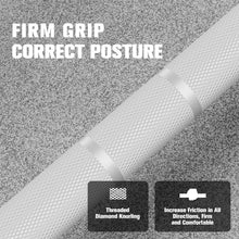 Load image into Gallery viewer, RitFit Elite 6.6ft Olympic Barbell, Robust 33lb Barbell for Weightlifting and Powerlifting, Superior Olympic Bar with Exceptional 900lbs Load Capacity, Weight Bar for 2” Standard Plates Sliver/White