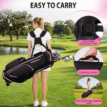 Load image into Gallery viewer, XDriveMax Women's Complete Golf Clubs Set (11-Piece Package), Right Handed, Lightweight Graphite Shafts, 460cc Driver, 3 Wood, Hybrid, 5-9 Iron+PW+SW, Putter, Stand Bag - Black & Pink
