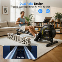 Load image into Gallery viewer, Rowing Machine for Home, 350 LB Capacity, 16-Level Silent Resistance, Magnetic Rowing Machines for Home Foldable, Full-Body Workout Compact Rowing Machine for Cardio & Strength with APP Support