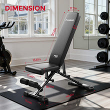 Load image into Gallery viewer, FLYBIRD WB5 Weight Bench, ASTM-Certified 800LBS Adjustable Weight Bench Workout Bench Foldable for Home Gym, 90° to -30° FID and 30in Extended Backrest for Bench Press Strength Training Exercise