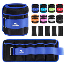 Load image into Gallery viewer, Adjustable Ankle Weights 1-10 LBS Pair with Removable Weight for Jogging, Gymnastics, Aerobics-Blue