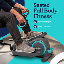 Load image into Gallery viewer, Cubii Total Body Under Desk Elliptical Bike with Built-in Upper Body Resistance Bands | Seated Exercise Machine - Arms + Legs Workout for Seniors & All Ages, 12 Resistance Levels, LCD Display