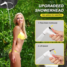 Load image into Gallery viewer, Portable Camping Bathroom Shower Tent Kit, Outdoor Pop Up Privacy Changing Tent with 5 Gallon Shower Bag-(Nozzle Upgraded)(Black)