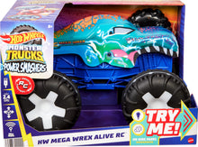 Load image into Gallery viewer, Hot Wheels Toy Truck Monster Trucks RC, Oversized Remote-Control Mega-Wrex Alive in 1:15 Scale, 3 Modes of Play