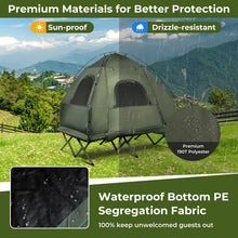 Load image into Gallery viewer, KOTEK 5-in-1 Tent Cot, Off The Ground Tents with Air Mattress, Sleeping Bag, Pillow, Canopy, Zippered Mesh Windows & Carry Bag, Elevated Tent for Camping Hiking Traveling Picnic (2 Person)