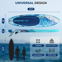 Load image into Gallery viewer, SereneLife 10’6” Inflatable Stand Up Paddle Board with Premium SUP Accessories - 32” Wide Stable Design with Non-Slip EVA Deck Pad, for Youth and Adults, 350 lbs. Capacity