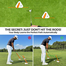 Load image into Gallery viewer, Golf Swing Training Aid - Alignment Discs & Rods | Corrects Setup, Posture, Swing Plane & Path to Fix Slice and Hook | Achieve Consistent Contact, Increase Distance & Accuracy