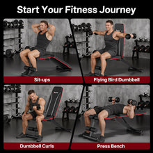 Load image into Gallery viewer, PASYOU Adjustable Weight Bench, Foldable Incline Decline Flat Bench with 660 lb Capacity, 95% Pre-Assembled, Compact Bench Press Full Body Strength Training Bench for Home Gym, Wider Seat, Grey
