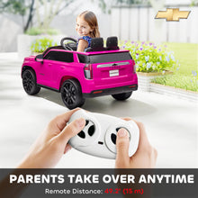 Load image into Gallery viewer, Chevrolet Tahoe Licensed Kids Ride on Car, 12V Battery Powered Kids Electric Car with Remote Control, Pink
