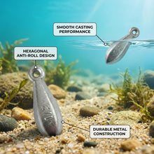 Load image into Gallery viewer, Bank Sinkers Fishing Weights, No-Roll Hexagonal, Surf & Catfish Saltwater