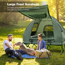 Load image into Gallery viewer, DORTALA 2-Person Tent Cot, Foldable Elevated Camping Tent w/Air Mattress & Sleeping Bag, Portable Dome Camping Tent Cot for Hiking, Camping & Picnic