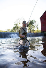 Load image into Gallery viewer, Frabill Floating Trout Net, 13" x 18", Black Finish, Fish Landing Net, Tangle-Free Micromesh Netting is Gentle on Fish, Comfortable Handle with Built-in Lanyard and Carabiner