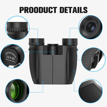 Load image into Gallery viewer, Binoculars 12x25 for Adults Night Vision Binoculars Compact Binocular Waterproof Binocular Wide Field of View for Bird Watching,Hiking,Hunting,Concert
