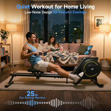Load image into Gallery viewer, Rowing Machine for Home, 350 LB Capacity, 16-Level Silent Resistance, Magnetic Rowing Machines for Home Foldable, Full-Body Workout Compact Rowing Machine for Cardio & Strength with APP Support
