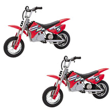 Load image into Gallery viewer, MX350 Kid & Teen Dirt Rocket Ride On High-Torque Electric Motocross Motorcycle Dirt Bike, Speeds up to 14 MPH, Red (2 Pack)
