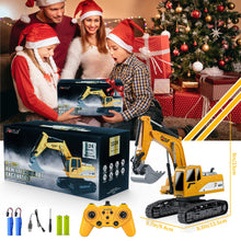 Load image into Gallery viewer, Remote Control Excavator Toys, 1: 24 Engineering Digger Truck for Boys with Metal Shovel Lights Sounds, Turns 680 Degree, 2.4 GHz Construction Toys