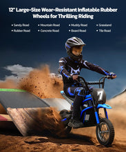 Load image into Gallery viewer, Electric Dirt Bike, 24V Ride on Toys for Big Kids, 350W Kids Motorcycle with Music & Bluetooth, 15.5 mph & 150lb Max-Blue