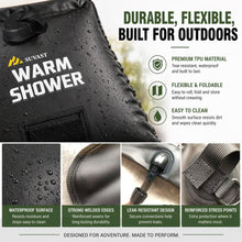 Load image into Gallery viewer, suvast Solar Shower Bag, 4 Gallon/15L, TPU Portable Solar Shower for Camping & Outdoor Cleaning, with Hose and Carry Bag