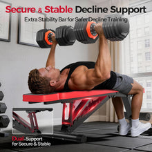 Load image into Gallery viewer, NICEPEOPLE Adjustable Weight Bench for Home Gym up to 6.5'', 660LBS Capacity Workout Bench with 10 Backrests for Chest Shoulders Arms, Compact and Foldable Strength Bench Small Space Apartment Room