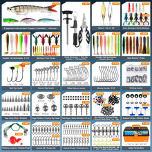 Load image into Gallery viewer, PLUSINNO Fishing Tackle Kit, Large 12X Spacious 4-Layer Tackle Box, 547 Pcs