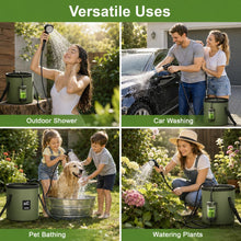 Load image into Gallery viewer, ELZONYX Portable Shower for Camping, 6000mAh Rechargeable Camping Shower with Intelligent LED Display, Foldable Bucket, 4 Spray Modes, IPX7 Waterproof Outdoor Camp Pump for Hiking, Travel, Car, Pet