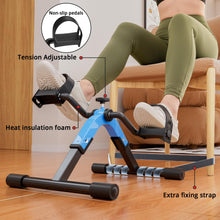 Load image into Gallery viewer, RYGEO Folding Pedal Exerciser Mini Exercise Bike Under Desk Bike - Blue