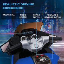 Load image into Gallery viewer, 12V Kids Electric Motorcycle with Training Wheels, Battery Power Ride on Motorbike, Blue