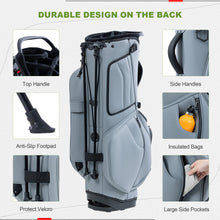 Load image into Gallery viewer, uniHimal Premier 14-Way Golf Stand Bag, Lightweight Leather Classic Gray