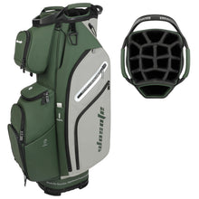 Load image into Gallery viewer, wosofe 14-Way Golf Cart Bag, Waterproof PU Leather, Green/Grey Vintage