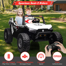 Load image into Gallery viewer, 24V 2 Seater Ride on Car, 4WD UTV Electric Cars for Kids with Remote Control, 21" Large Seats, One Foldable Seat, 15.4" Large EVA Wheels