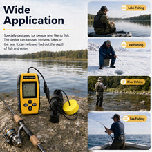 Load image into Gallery viewer, Portable Fish Finder Handheld Sonar Fish Depth Finder for Kayak, Boat, Ice, Shore Fishing, 328ft/100M Depth Range | LCD Display, Fish Alarm