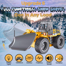 Load image into Gallery viewer, Snow Plow 1/18 RC Front Loader Tractor 2.4Ghz Construction Vehicles with Light & Sound for Kids