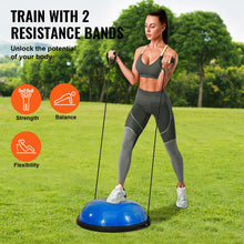 Load image into Gallery viewer, VEVOR 26-inch Half Exercise Ball Trainer, 1500 lbs Capacity Balance Ball, Includes Resistance Bands -Blue