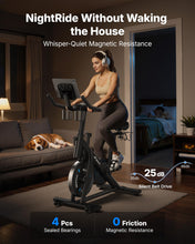 Load image into Gallery viewer, Merach Exercise Bike, Brake Pad/Magnetic Stationary Bike with Exclusive App- Black