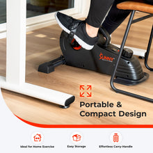 Load image into Gallery viewer, Sunny Health & Fitness Dual-Function Under-Desk Mini Bike - Black