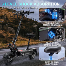 Load image into Gallery viewer, Electric Scooter for Adults Up to 45±5MPH,60V27AH Lithium Battery Foldable Kick Scooter Up to 52 Miles Travel Range,5600W 11" Vacuum